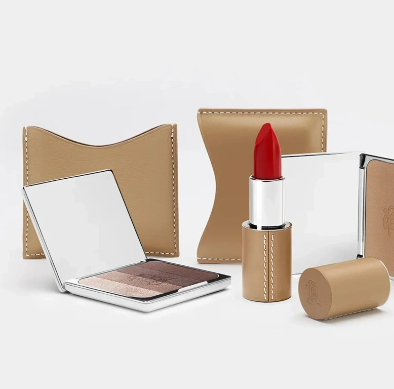 La Bouche Rouge Refillable Fine Leather Lipstick Case Camel Camel