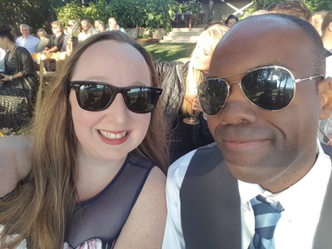 Celebrating at a good friend's wedding in Oregon wine country.