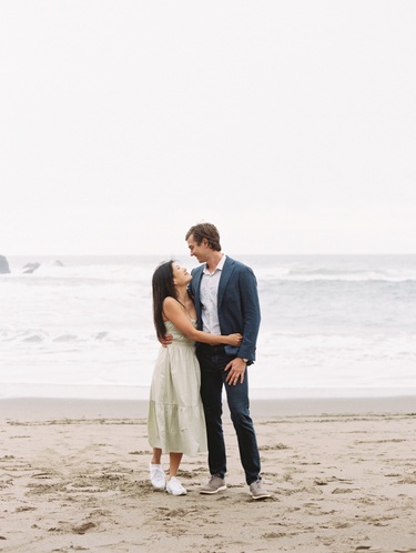 From our engagement shoot! it was about 50 degrees on this day, but nothing stands in the way of love! (and a good instagram shot)