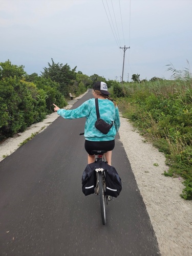 Sammy's first trip to Falmouth. Colin took her on a bike tour of all his favorite spots.