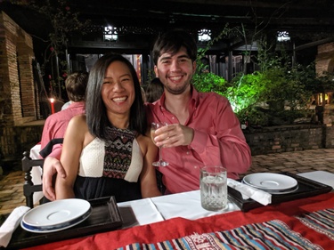 The night he popped the question! He proposed in Huế, Vietnam.