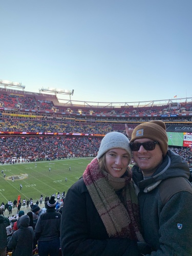 12/15/2019. Summerfield, Maryland. Attending an NFL game at FedEx Field. 