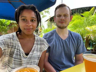 A biergarten in D.C. with friends