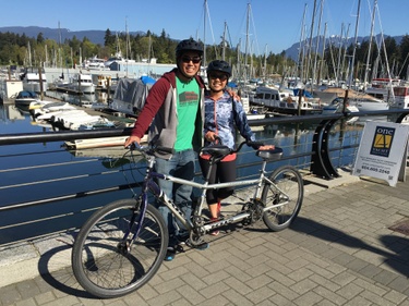 Tandem biking in Vancouver, BC
