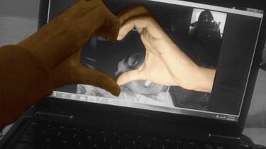 Our first picture together and that was virtually via Skype (2011)