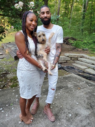 Us and our grown fur baby!