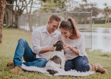They love their first fur baby. She taught them a lot about parenting after her injury.