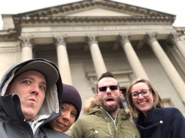 Ben and Alexis with Bri (bridesmaid) and Shawn (groomsman) in Philadelphia. 2018