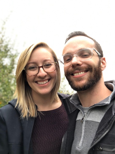 Ben and Alexis apple picking. 2019