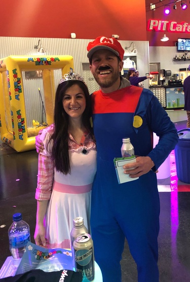 Mario Go-Kart Racing! Ian won by .10 seconds and always makes sure to remind Ali...