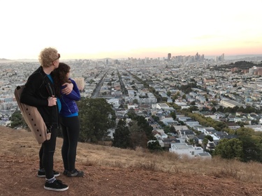 September 2016 enjoying the view from Bernal Heights with beautiful vistas of the city captured by Natali Truax our close friend