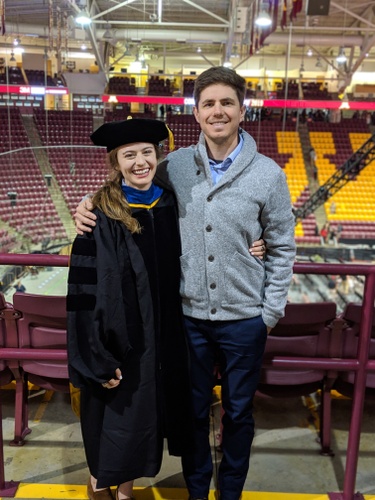 Celebrating Sammy's PhD graduation.
