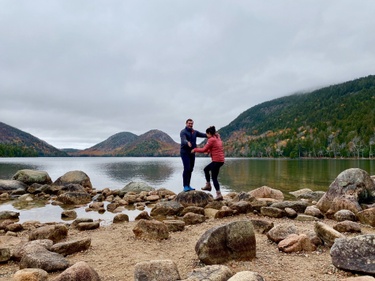 Trying to beat the self-timer in Acadia National Park