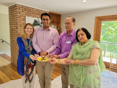 Puja and housewarming ceremony with Neil's family