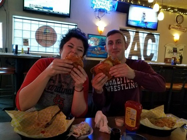 Enjoying some Indiana pork tenderloin at Big Daddy's