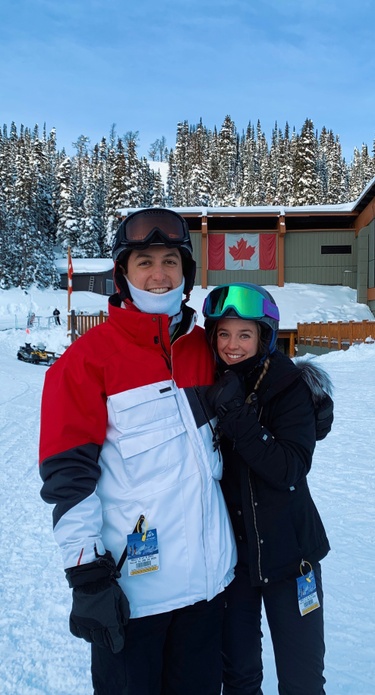 Alec Dropping Christine off at Ski School in Banff!