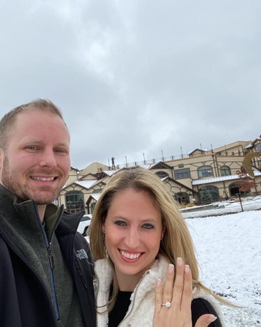 We got engaged on the rooftop behind me!