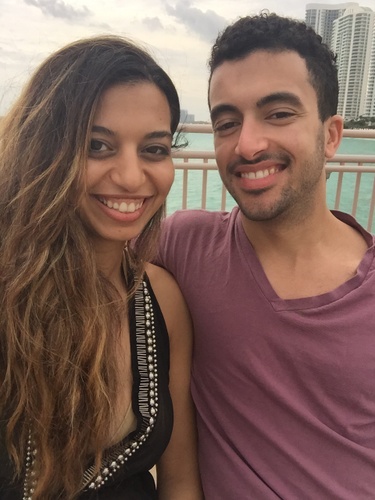 When we knew it was real: Linking up in Miami during the holidays the year Angela lived in Bologna. 