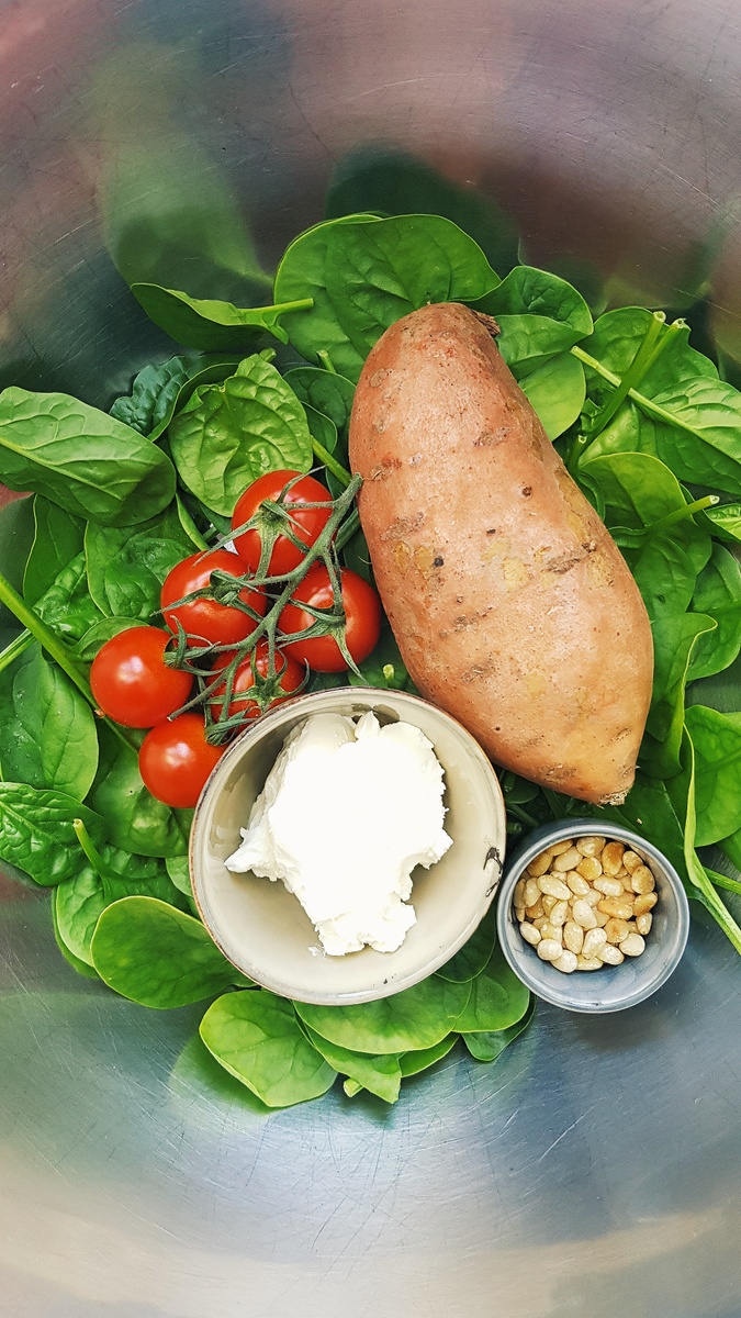 Live Kochen mit Jelena: Ofensüßkartoffel mit Ziegenfrischkäse, Honig ...