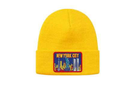 Supreme NY Patch Beanie Yellow (FW19)