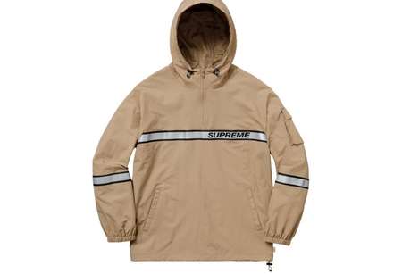 Supreme Reflective Taping Hooded Pullover Tan (SS18) | TBD - KLEKT