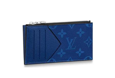 Luxury Coin Card Holder Wallet Monogram Pacific Taiga Blue