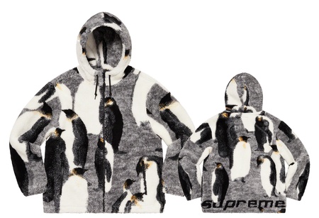 Supreme Penguins Hooded Fleece Jacket Black (FW20) | FW20 - KLEKT