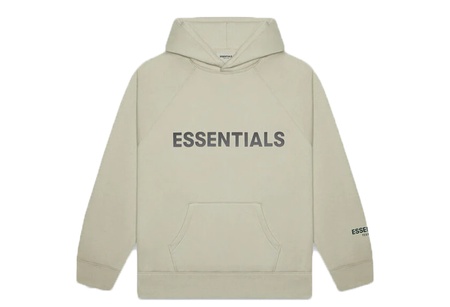 Fear Of God ESSENTIALS 3D Silicon Applique Pullover Hoodie Moss (FW20)