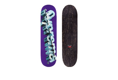 supreme Chrome Logo Skateboard Purple