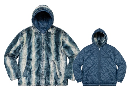 Supreme Faux Fur Reversible Hooded Jacket Ice Blue (FW20) | FW20 ...