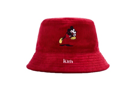 Kith x Disney Mickey Corduroy Bucket Hat Red (FW19) | FW19 - KLEKT