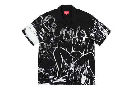 Supreme Rita Ackermann Rayon S/S T-Shirt Top Black (FW19) | TBD