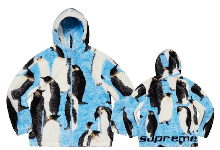 Supreme Penguins Hooded Fleece Jacket Blue (FW20) | FW20 - KLEKT