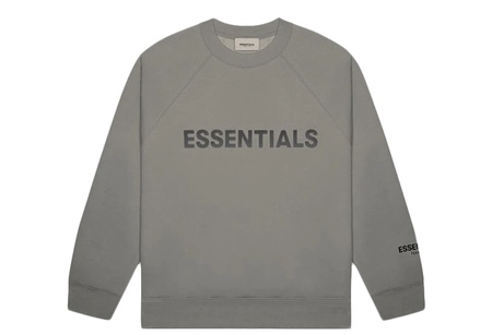 Fear Of God ESSENTIALS 3D Silicon Applique Crewneck Gray Flannel/Charcoal (SS20)