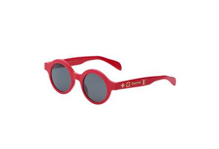 Louis Vuitton Sunglasses Z0989 17aw Supreme Round Red 46 □ 21 With Box  & Case