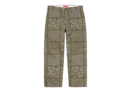 Supreme Paisley Grid Chino Pant Olive (SS20) | SS20 - KLEKT