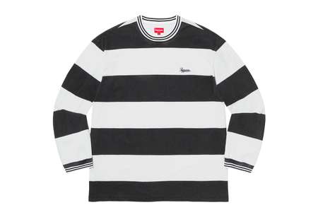Supreme Printed Stripe Longsleeve L/S T-Shirt Top Black (FW19