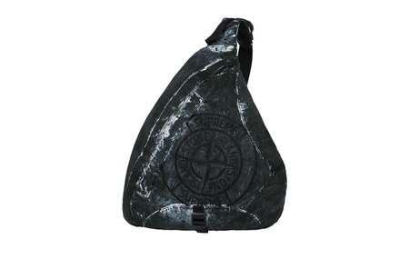 Supreme Stone Island Painted Camo Nylon Shoulder Bag Black (FW20