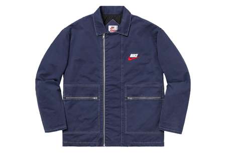 Supreme x Nike Double Zip Quilted Work Jacket Navy (FW18