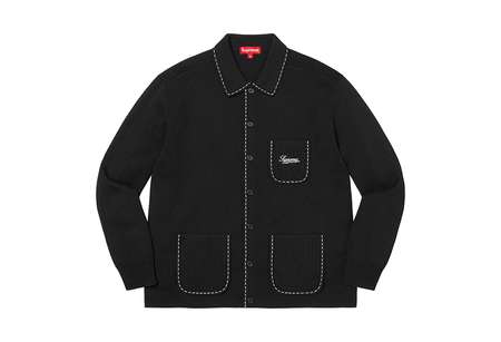 Supreme Contrast Stitch Button Up Black (FW22) | TBC - KLEKT