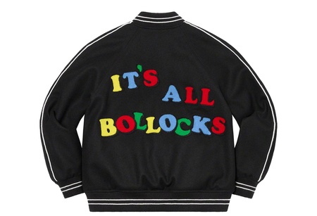 Supreme Jamie Reid/Supreme It's All Bollocks Varsity Jacket Black