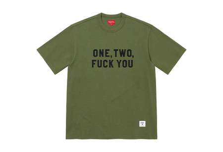 Supreme One Two Fuck You S/S Top Olive (SS23) | TBC - KLEKT