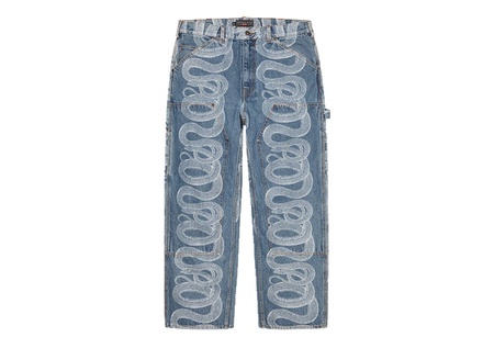 Supreme x HYSTERIC GLAMOUR Snake Double Knee Denim Painter Pant