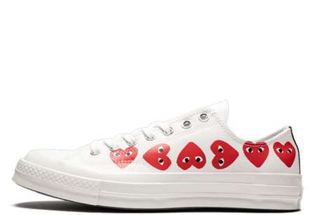 Converse x Comme des Garcons Play Chuck Taylor All-Star 70s Ox Multi-Heart White (2018) 162975C - KLEKT