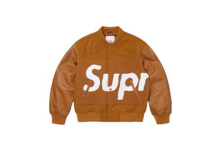 Supreme Big Logo Chenille Varsity Jacket Mustard (SS24) | TBC - KLEKT