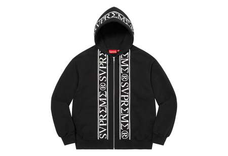 Supreme Roman Zip Up Hooded Sweatshirt Black (SS23) | TBC - KLEKT