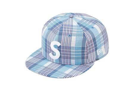 Supreme Metallic Plaid S Logo New Era Light Blue (SS23) | TBC - KLEKT