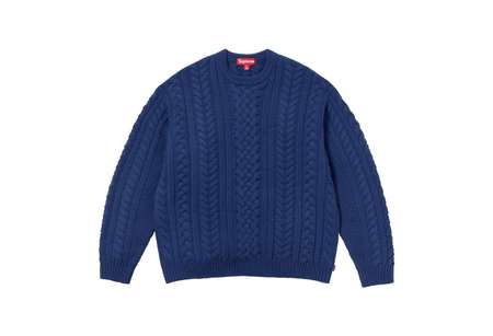 Supreme Appliqué Cable Knit Sweater Navy (FW23) | TBC - KLEKT
