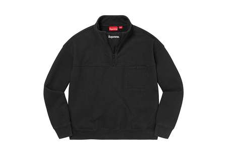 Supreme Washed Half Zip Pullover Black (FW22) | TBC - KLEKT