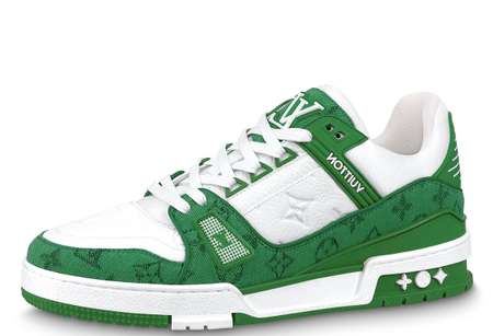 Louis Vuitton Louis Vuitton Green Denim Monogram Trainer Sneaker